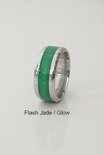 JB Memorials Stainless Steel Cremation Ash Ring 'Multi Color Glow' 6 or 8mm wide - CRA017