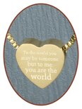 Stainless Steel 'To me you are the world' Heart Cremation Pendant Gold Plated - G304-4