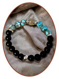 JB Memorials Synt. Turquoise Onyx Stone Ash Bracelet - KHA033