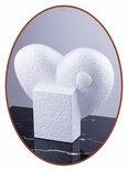 Mini Ash Urn 'Heart in Heart' Pearl White - HMP613PW