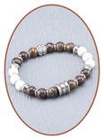 JB Memorials Bronzite White Turquoise Ash Bracelet - KHA010