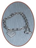 Stainless Steel Ladies Cremation Ash Bracelet - AB179