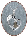 Close2Me© 925 sterling silver 'Connected Hearts' ash pendant  - CM003