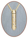 Stainless Steel JB Memorials Premium Gold Color Design CZ Cremation Pendant - G015
