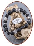JB Memorials Stainless Steel Onyx Mens Ash Bracelet - KHA016