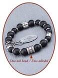 JB Memorials Stainless Steel Onyx Mens Ash Bracelet - KHA016