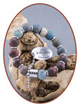 JB Memorials Matte Blue Lace - Red Tiger Eye Ash Bracelet - KHA015