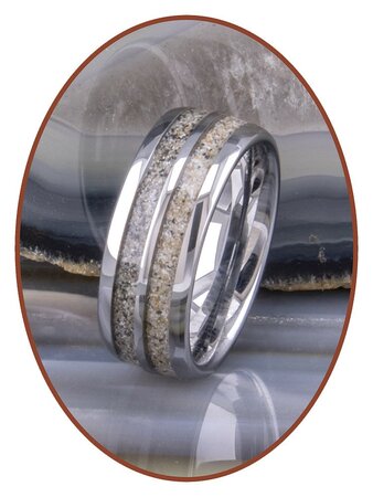 JB Memorials Tungsten Carbide Cremation Ring with Double Ash Processing - WR004DUO