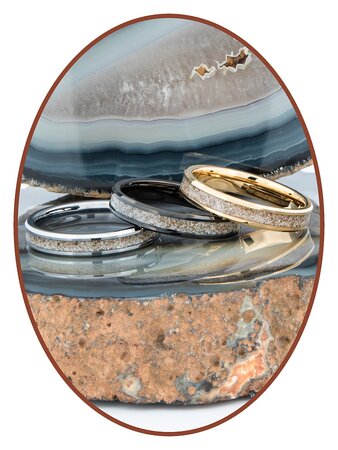 JB Memorials Tungsten Carbide Ladies Cremation Ring 4mm - RB143