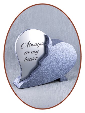 Steel Look Mini Ash Urn Broken Heart  - HMP609