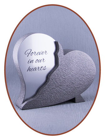 Steel Look Mini Ash Urn Broken Heart  - HMP609