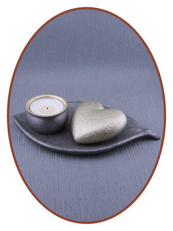Mini Ash Urn 'Leaf and Heart' in Different Colors - HMP675