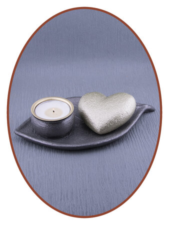 Mini Ash Urn 'Leaf and Heart' in Different Colors - HMP675