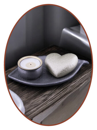 Mini Ash Urn 'Leaf and Heart' in Different Colors - HMP675