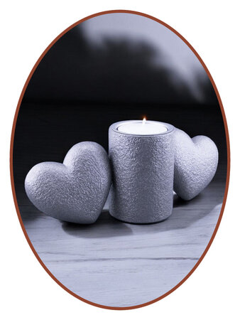 Mini Duo Ash Urn 'Hearts' with tealight holder in Different Colors - HMP676