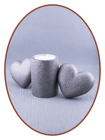 Mini Duo Ash Urn 'Hearts' with tealight holder in Different Colors - HMP676