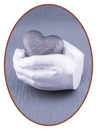 Mini Ash Urn 'Heart in Hands' in Different Colors - HMP637KL