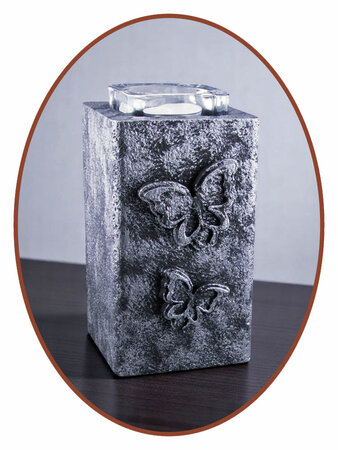 Mini Ash Urn 'Old Steel' with Tealight Holder - HMP677