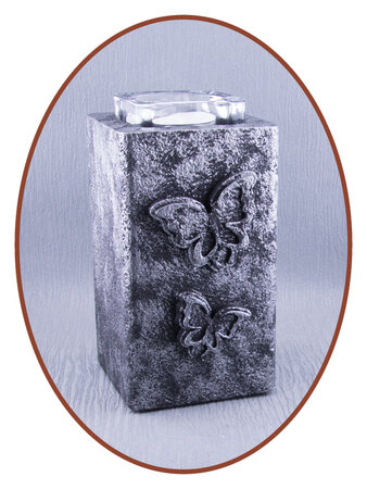 Mini Ash Urn 'Old Steel' with Tealight Holder - HMP677