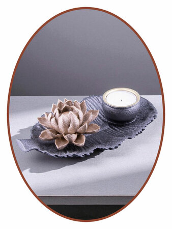 Mini Ash Urn 'Lotus on leaf' in many colors available with Tealight Holder - HMP681