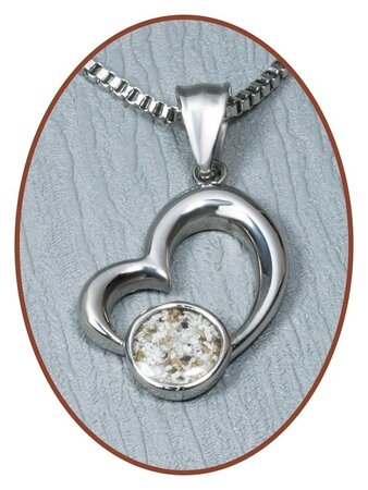 316L Stainless Steel JB Memorials 'Heart' Cremation Pendant - RSP119