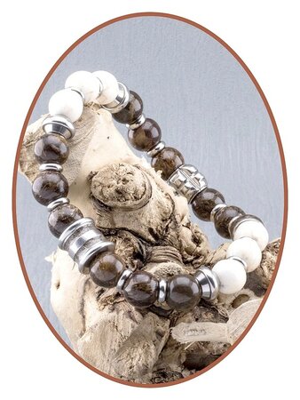 JB Memorials Bronzite White Turquoise Ash Bracelet - KHA010