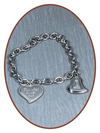 Stainless Steel Ladies Cremation Ash Bracelet - AB179