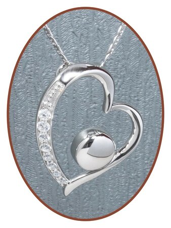 Close2Me© 925 sterling silver 'In My Heart' cremation pendant - CM008
