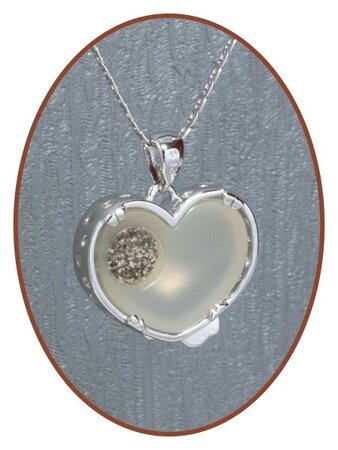 Close2Me© 925 sterling silver 'Broken Heart' cremation pendant - CM011WIT