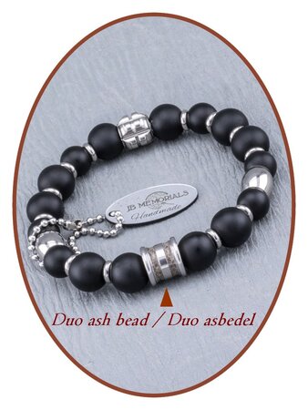 JB Memorials Stainless Steel Onyx Mens Ash Bracelet - KHA016